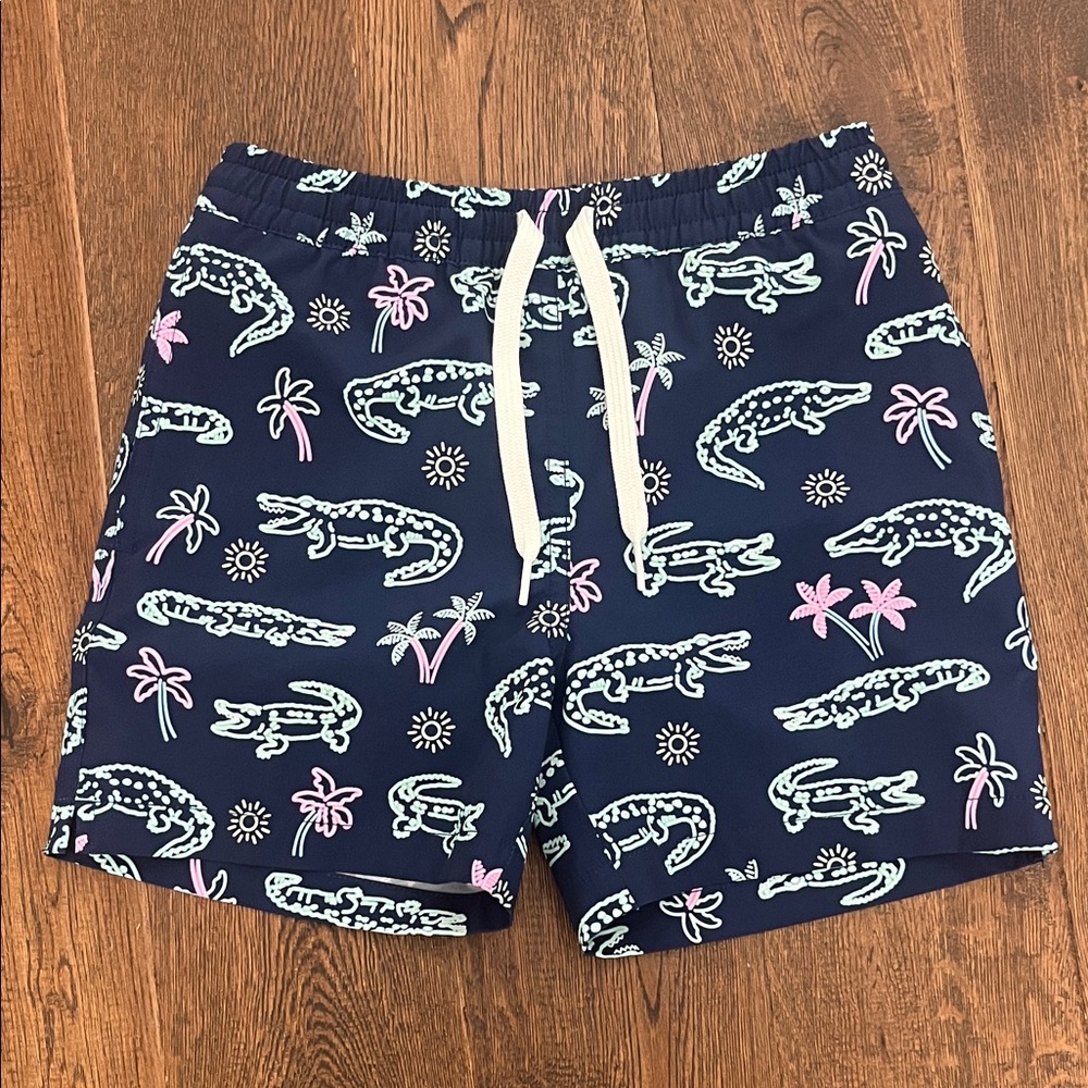 Chubbies Boys XS Navy Alligator Print Swim Shorts